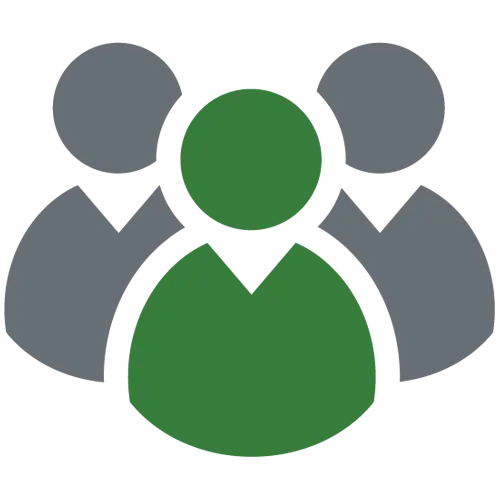 Teamwork Symbol in Green and Gray