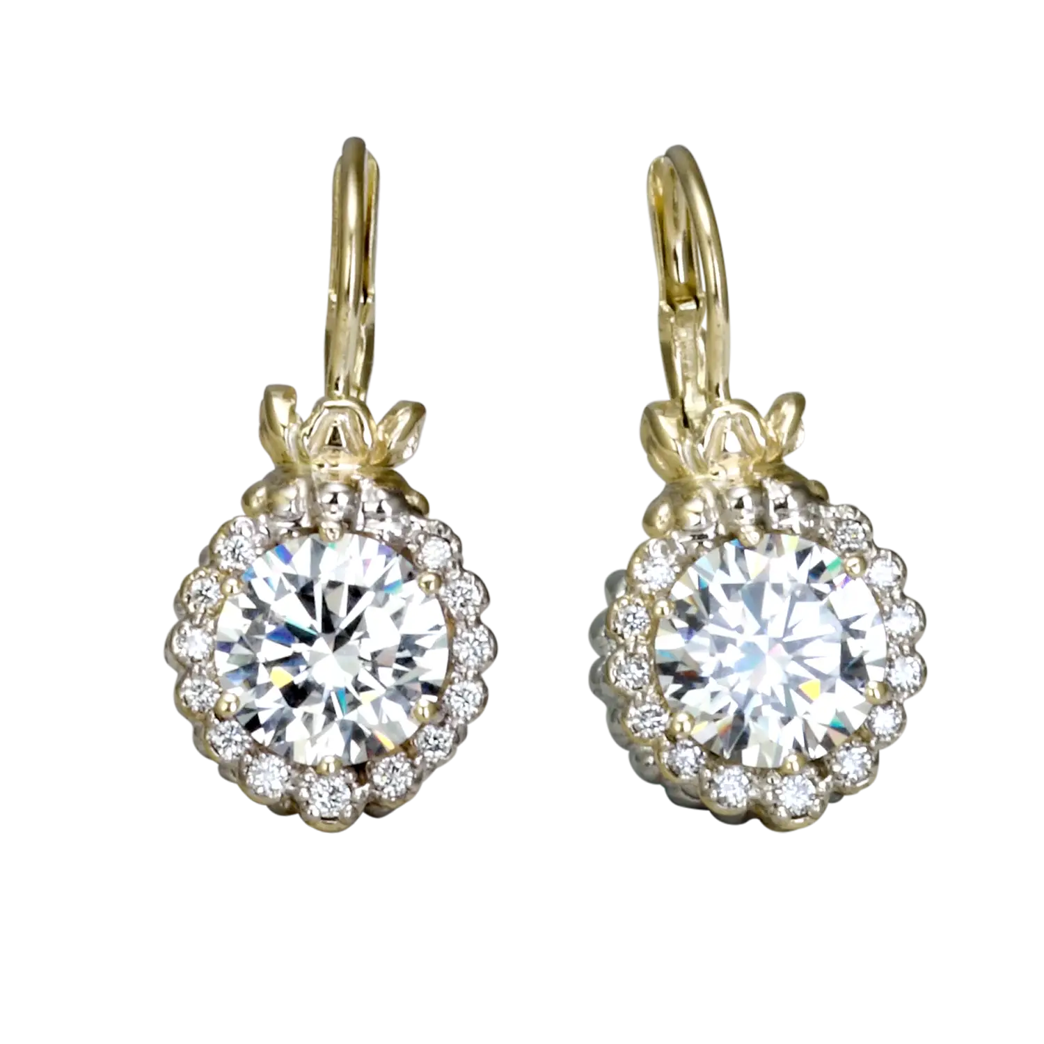Luxury Diamond Earrings with Gold Finish
