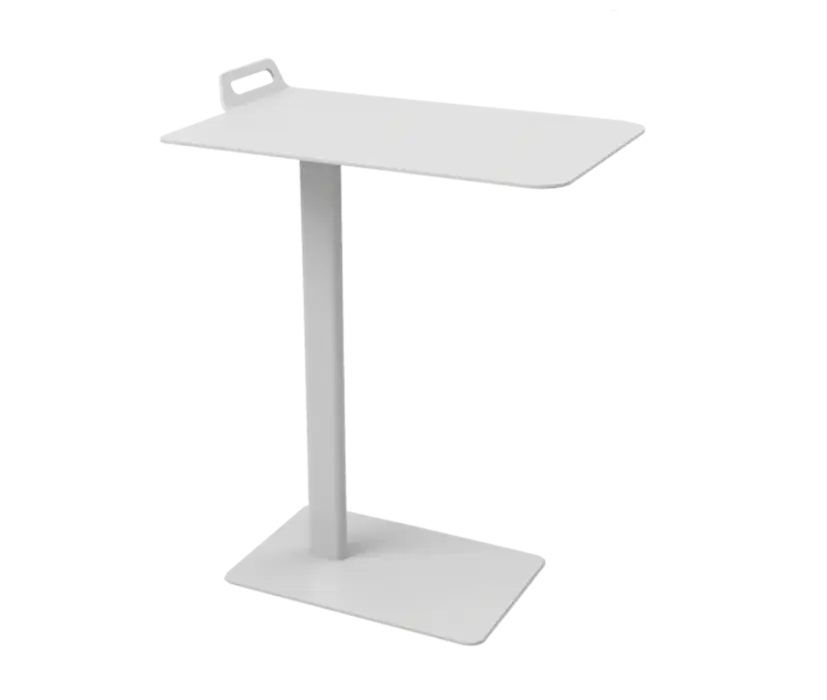 Minimalist White Side Table with Handle