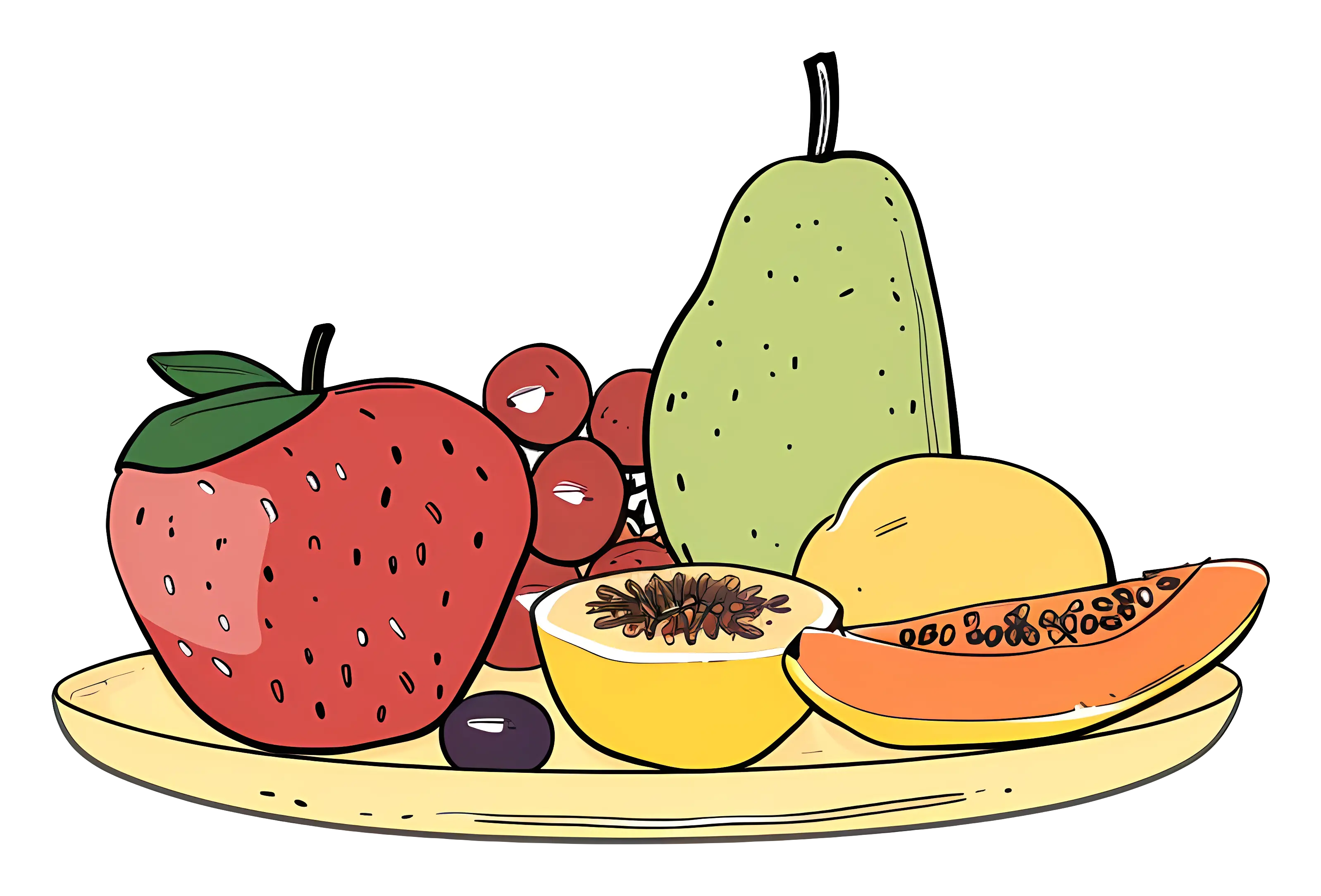 Plate of Fresh Fruits
