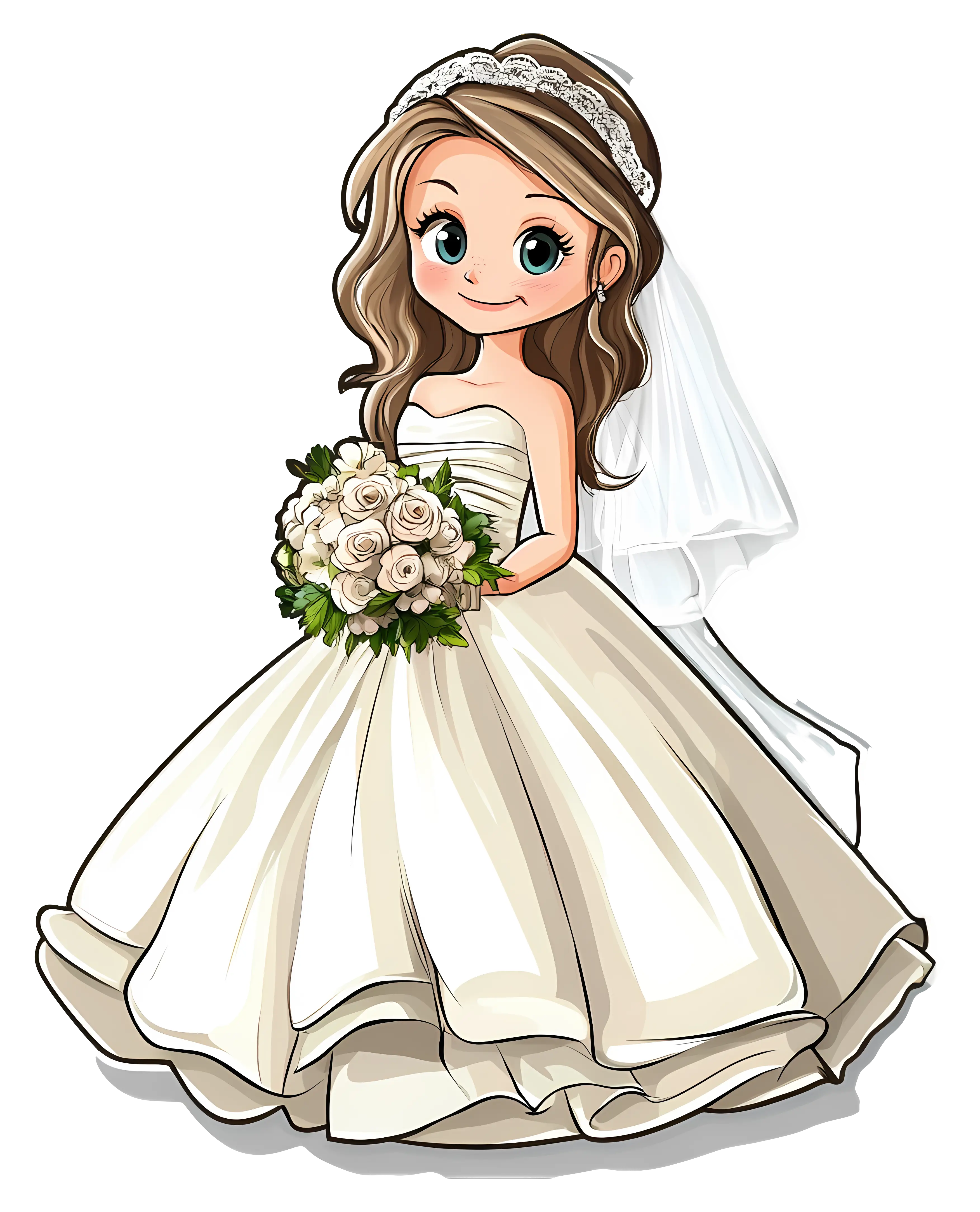Chibi Bride in Wedding Dress