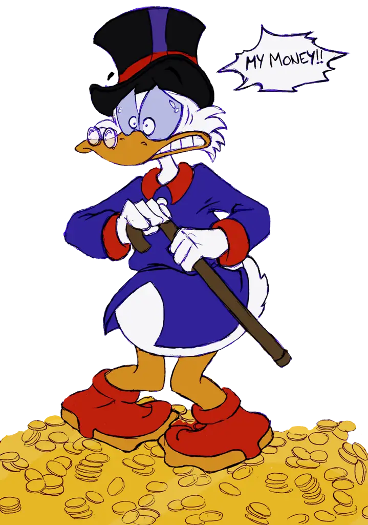 Cartoon Duck with Money