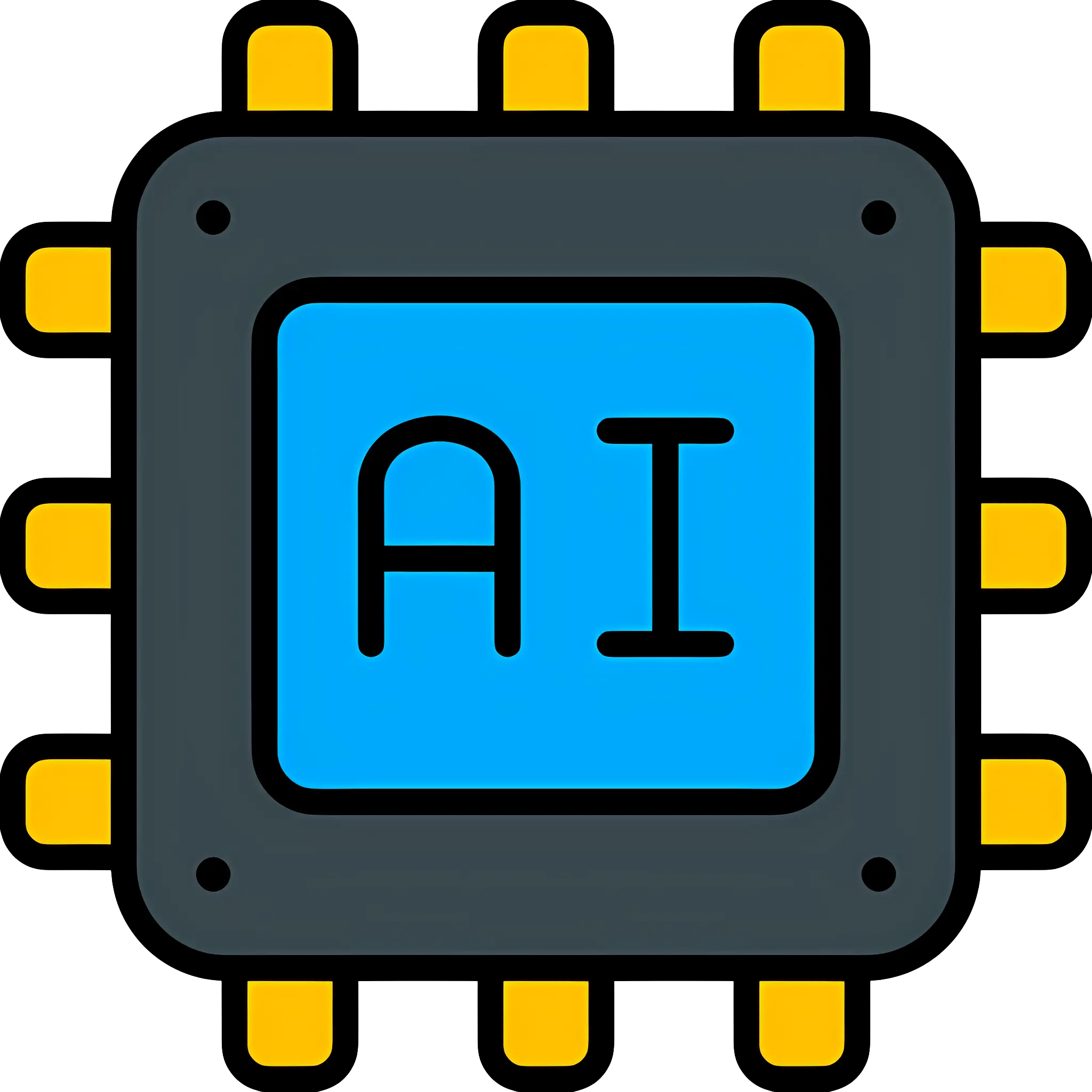 AI Chip Icon Illustration