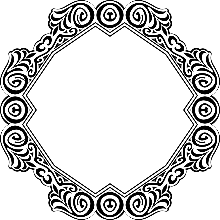 Ornate Round Border Frame Template