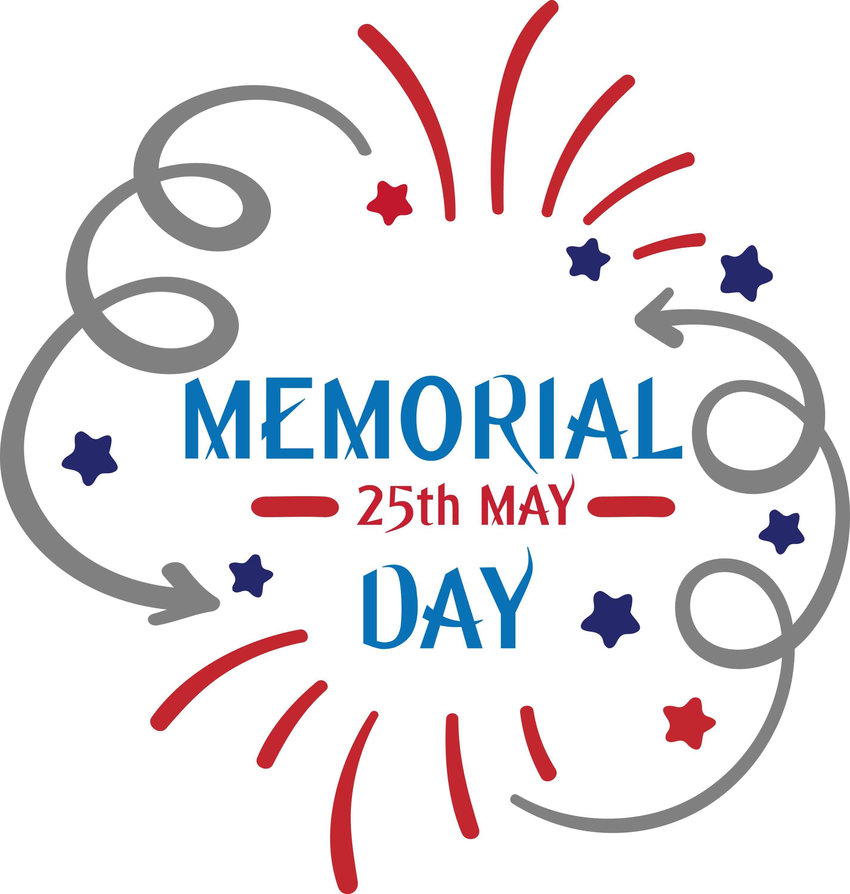 Memorial Day Fireworks Design with Stars