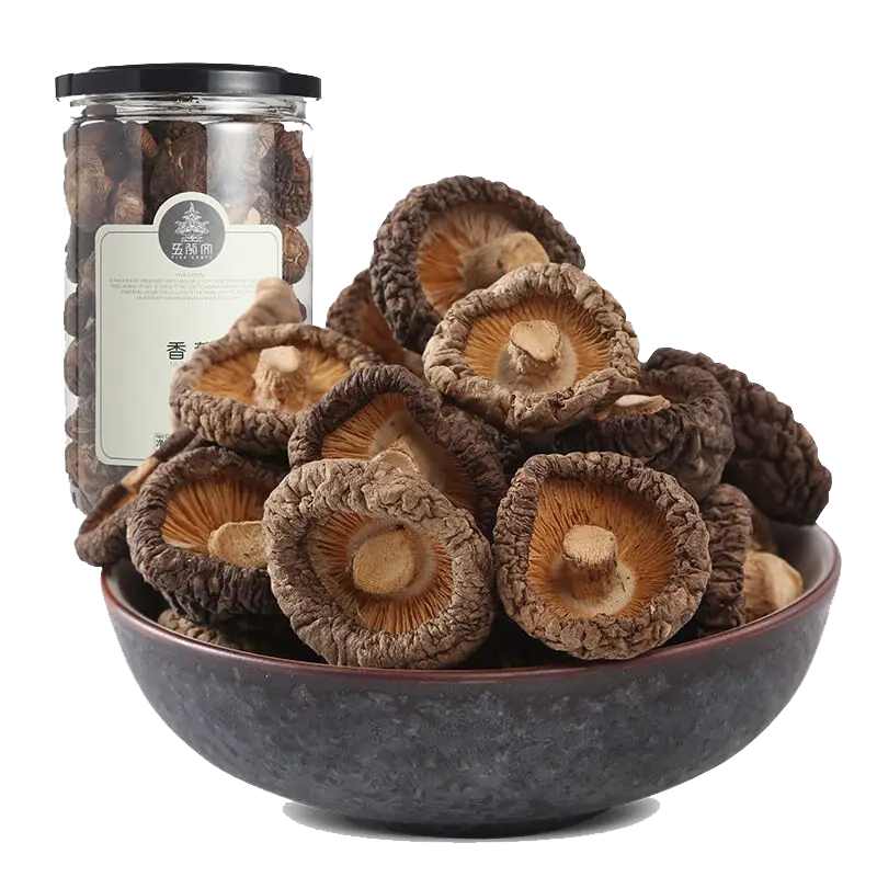 Dried Shiitake Mushrooms in a Bowl and Jar