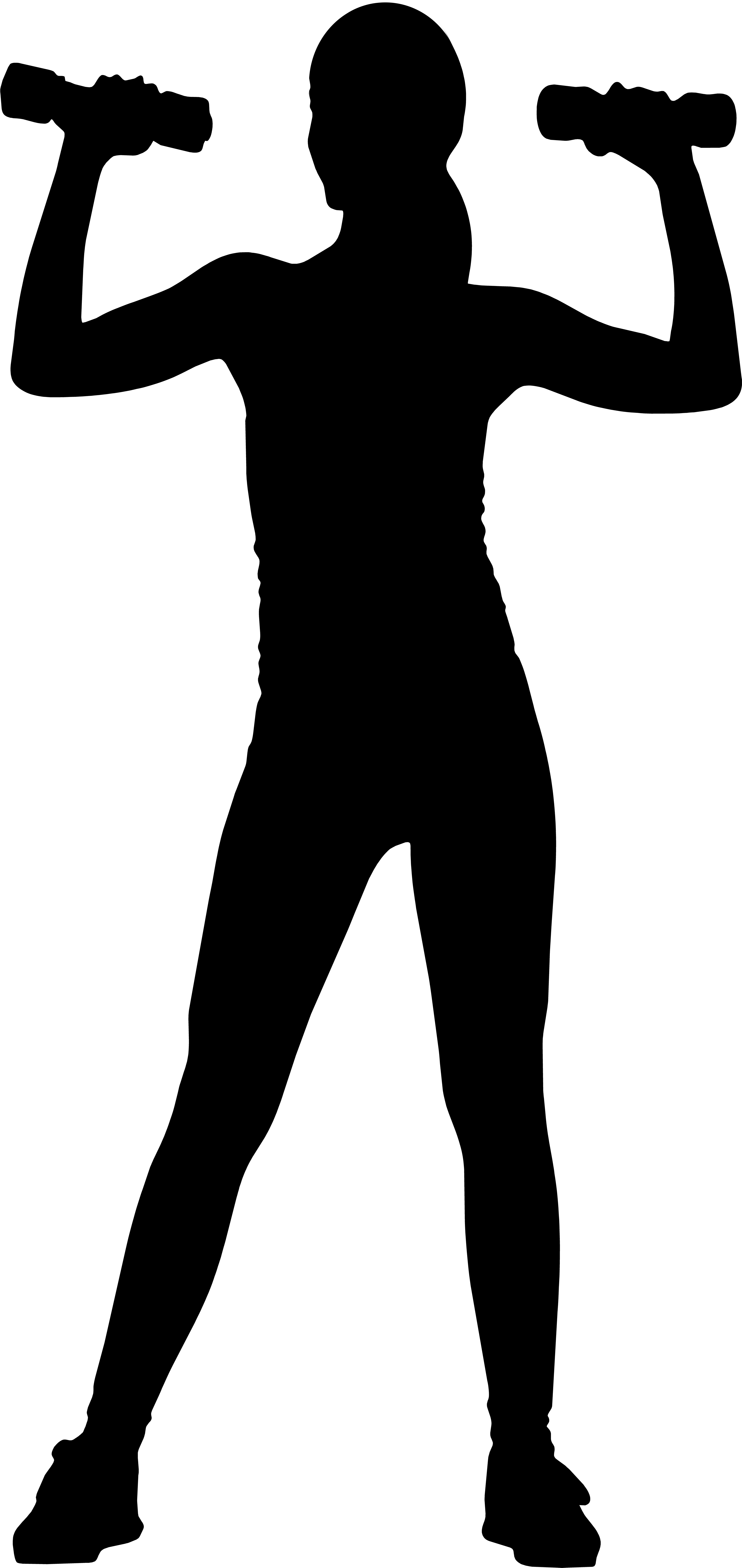 Silhouette of Person Lifting Weights