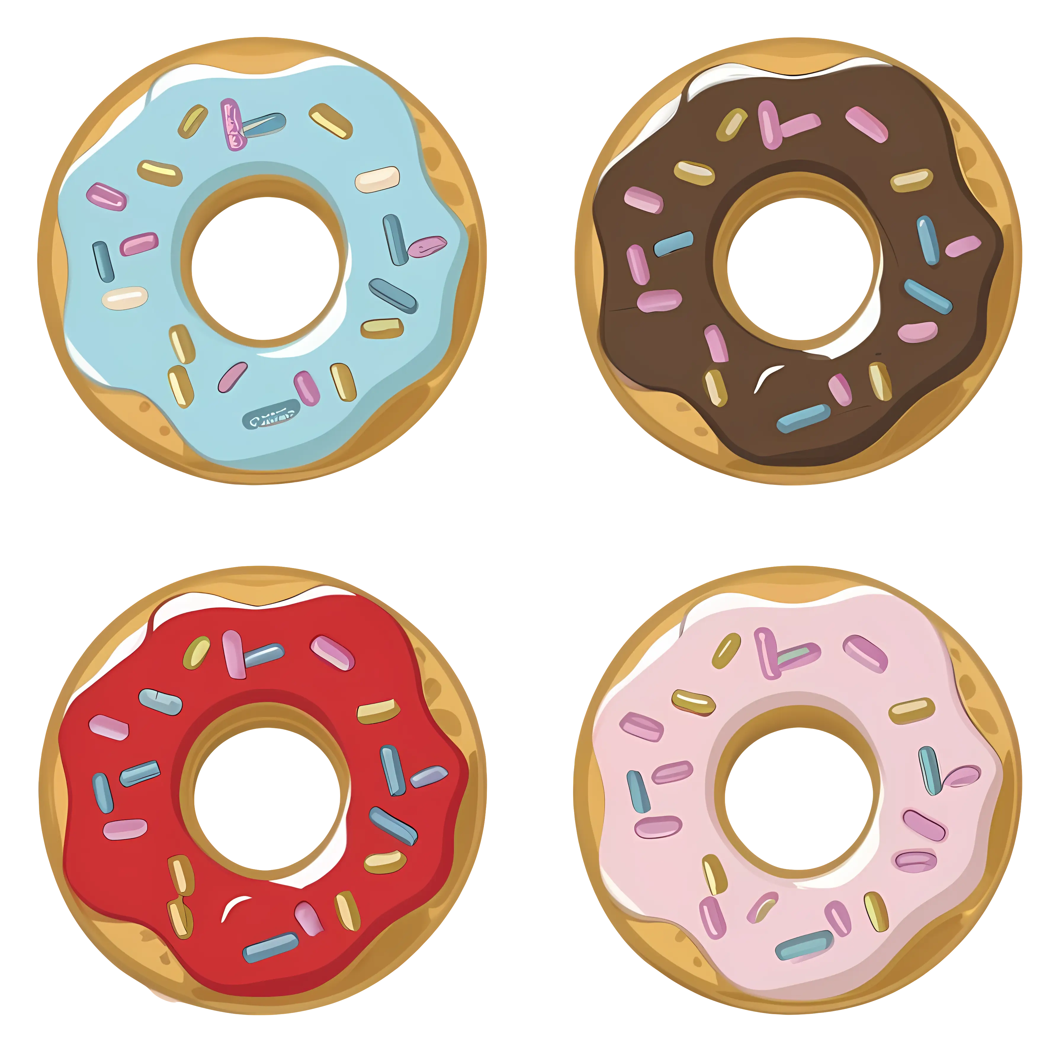 Colorful Donuts with Sprinkles Illustration