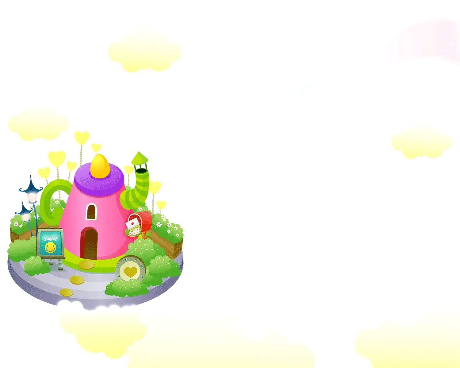 Fantasy Cartoon House on a Floating Island