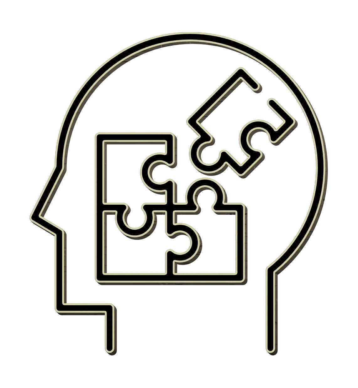 Puzzle Pieces Inside Human Head Illustration