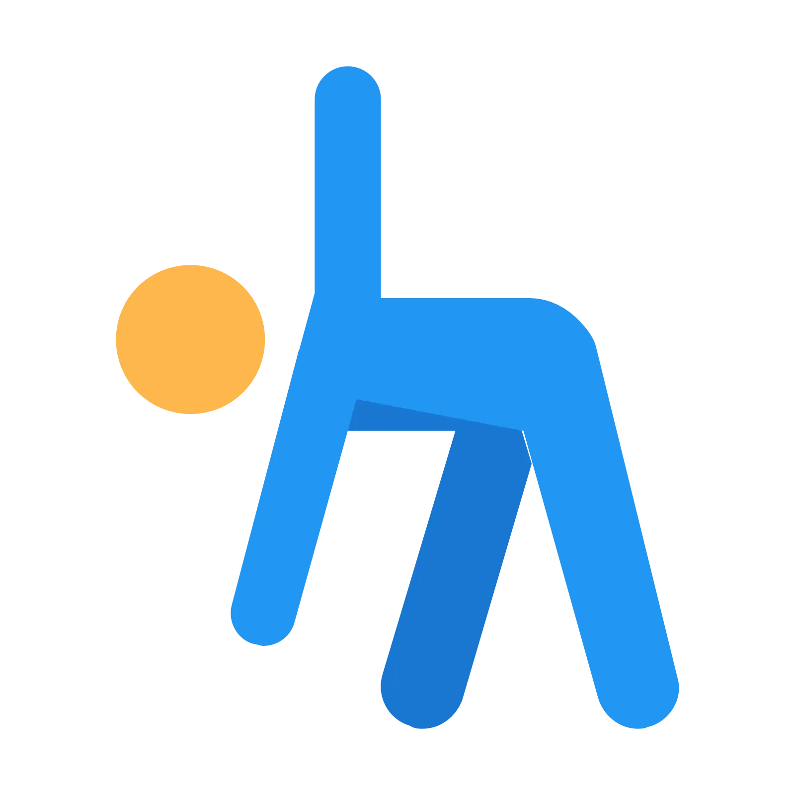 Stretching Pose Fitness Icon in Blue