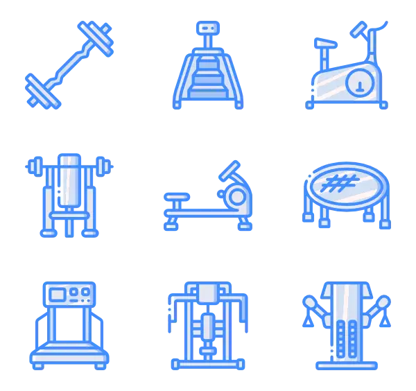 Various Gym Equipment for Fitness Training