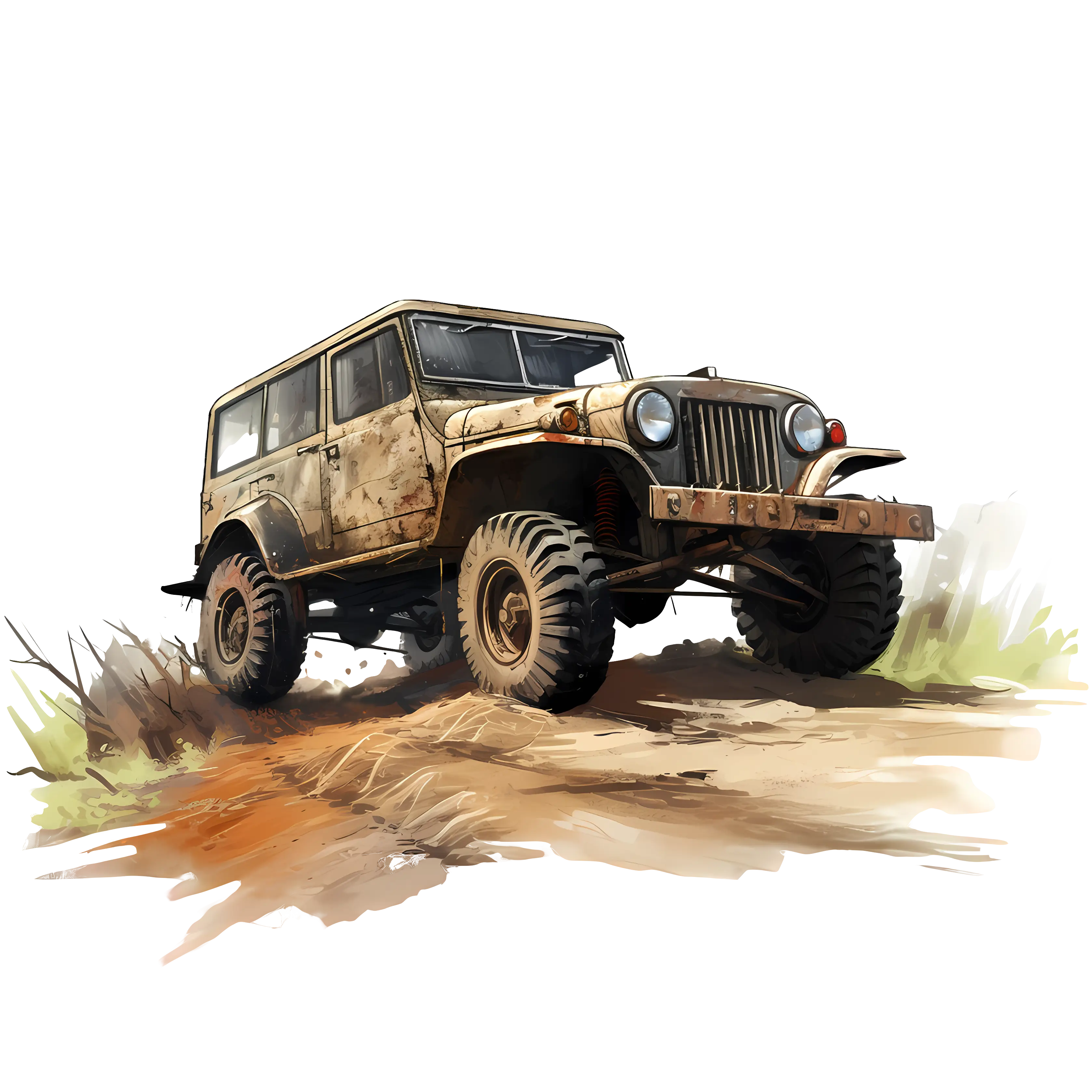 Rugged Off-road Vehicle on Dirt Path