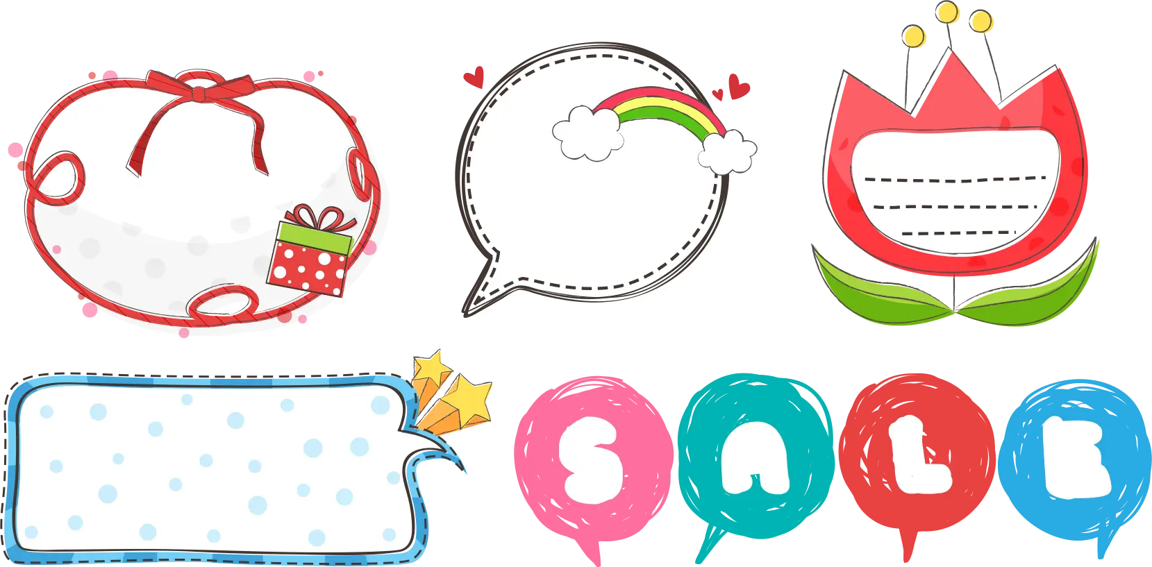Colorful Cartoon Speech Bubbles