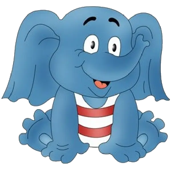 Blue Cartoon Elephant