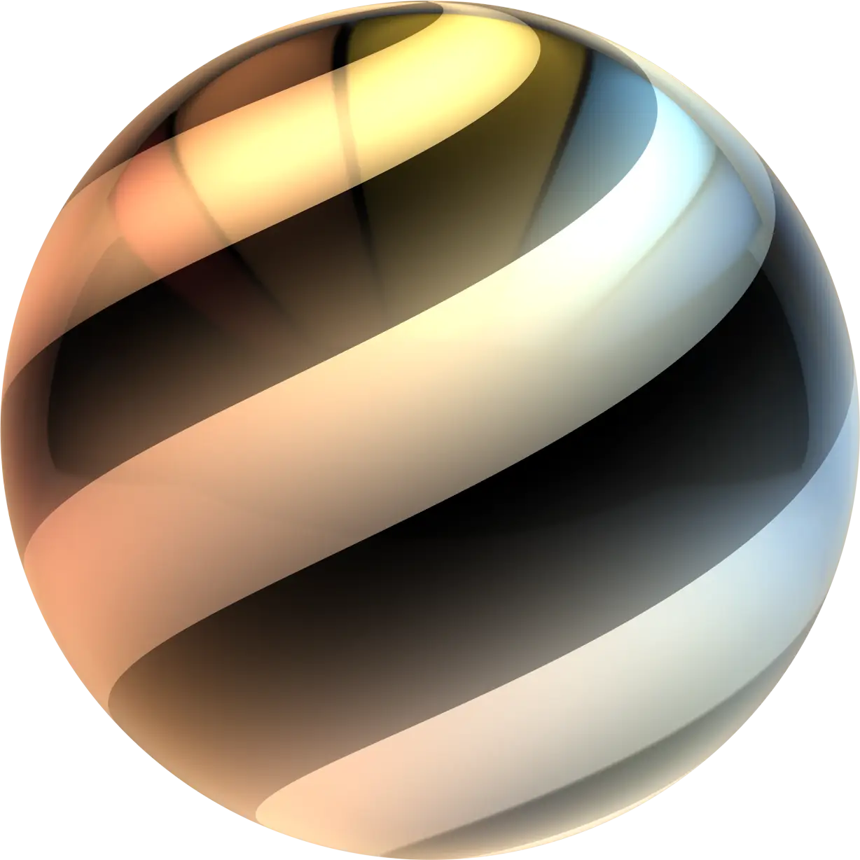 3D Colorful Swirl Sphere Design