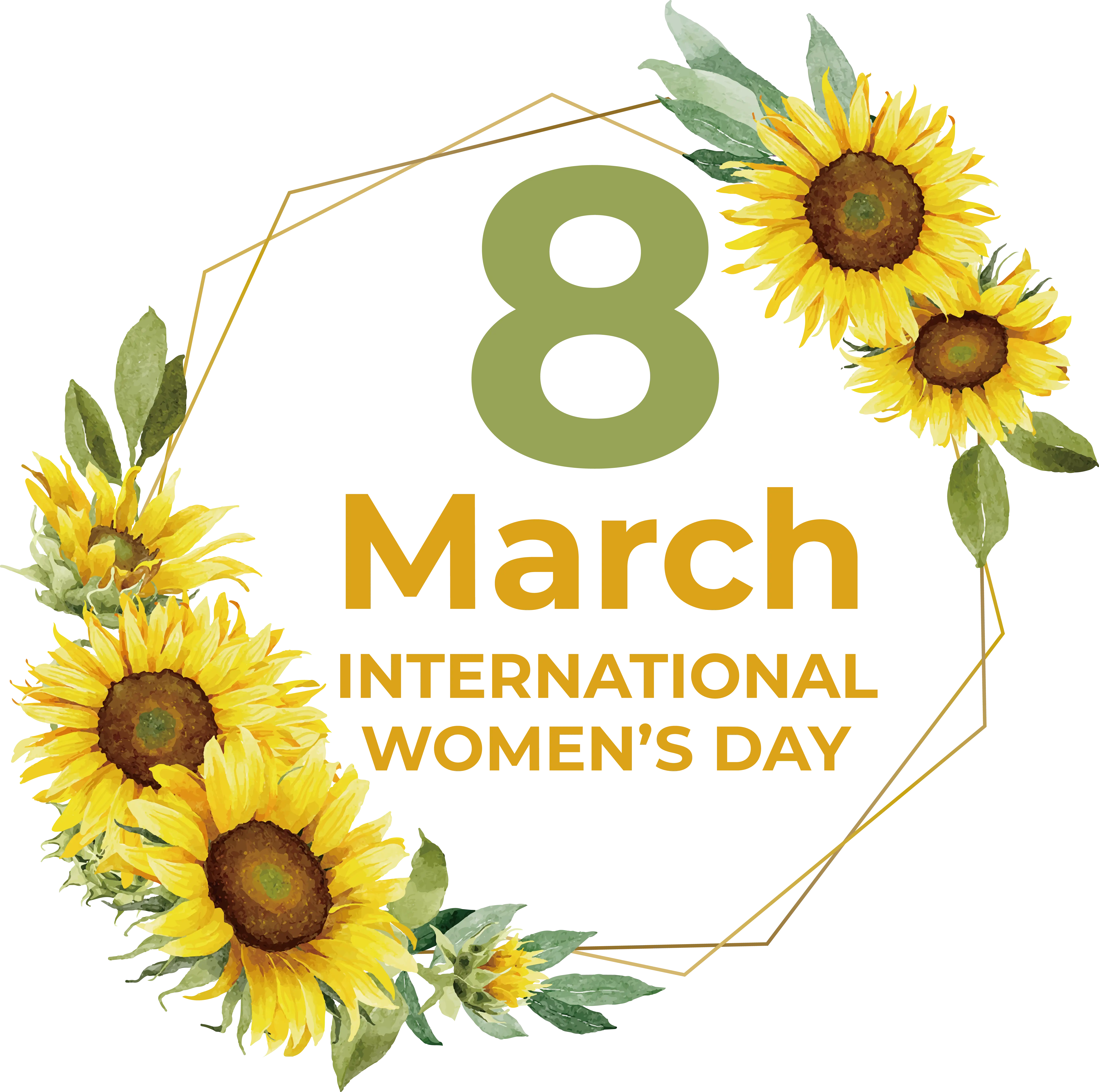 International Women&#039;s Day Card with Sunflowers