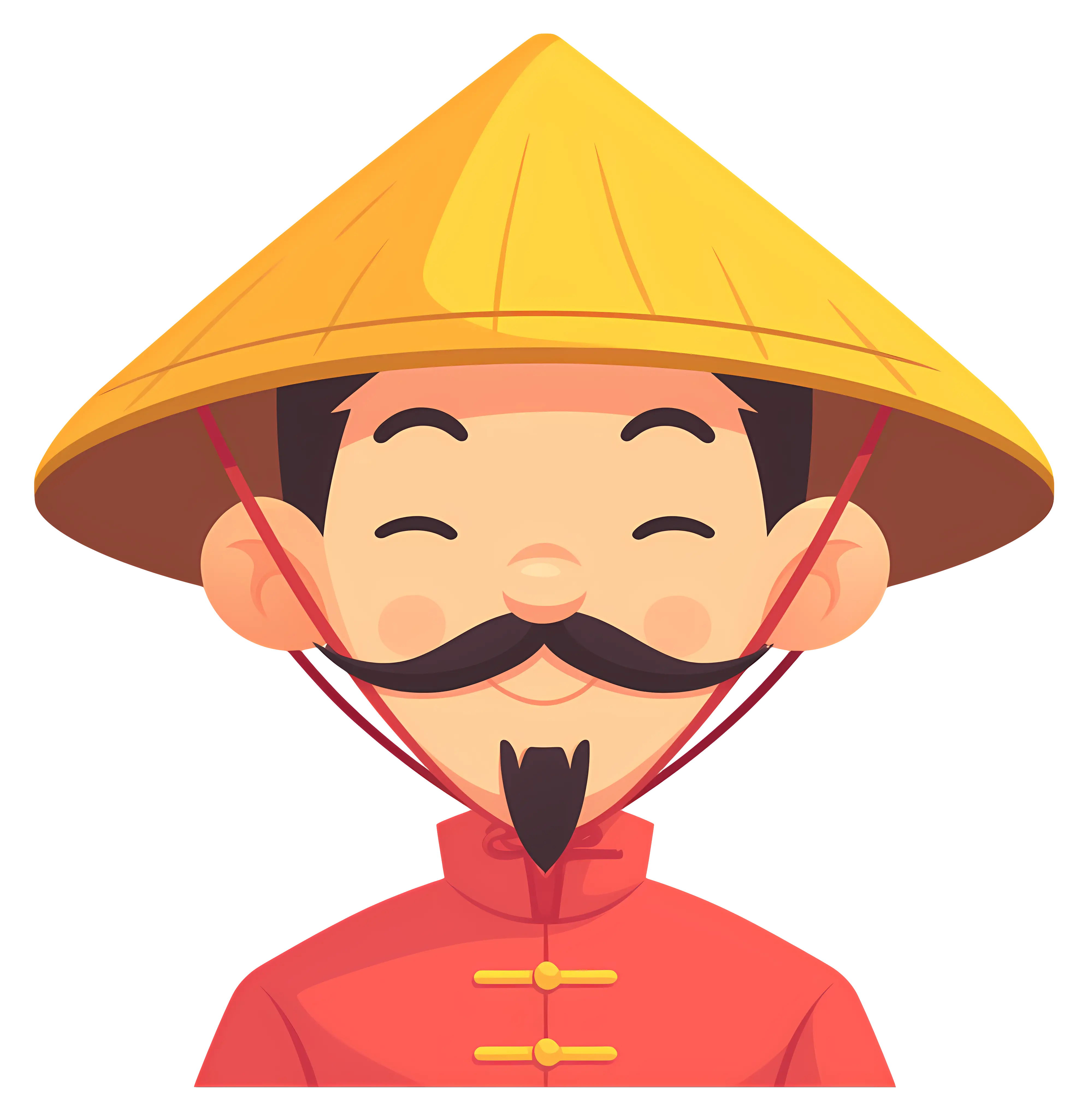 Cartoon Man in Traditional Hat