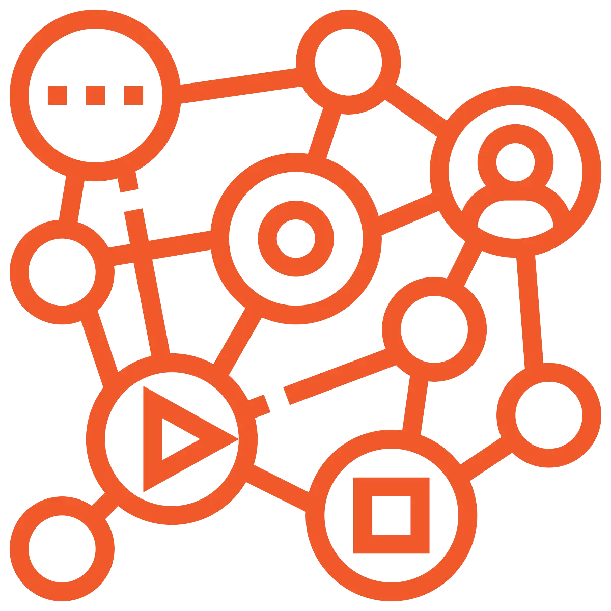 Orange Network Diagram Illustration