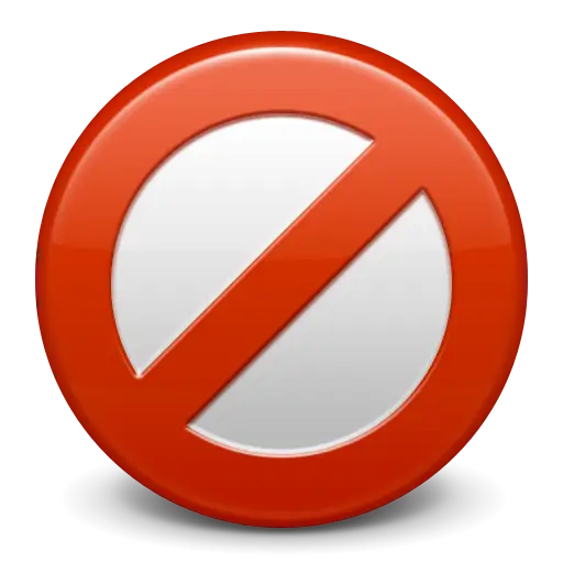 Red Prohibition Symbol for Warnings