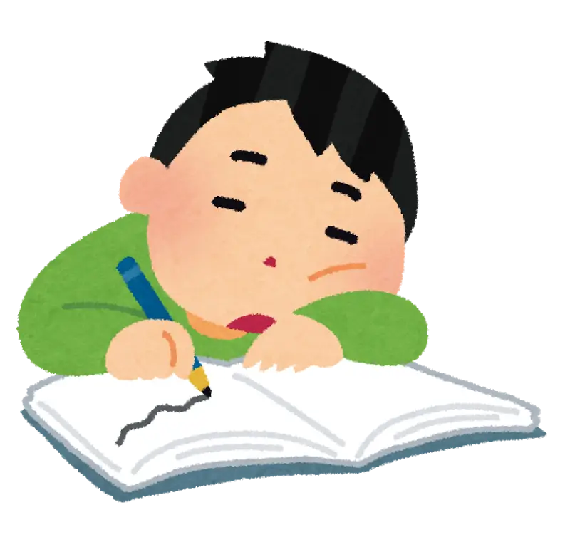 Boy Doodling in Notebook Illustration