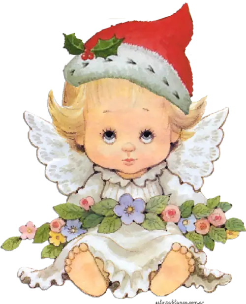 Christmas Angel with Santa Hat