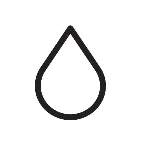 Black Droplet Icon Representing Liquid or Water