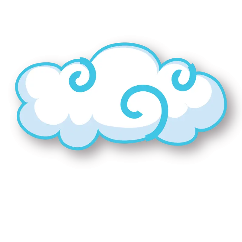 Whimsical Blue Cloud Design Illustration