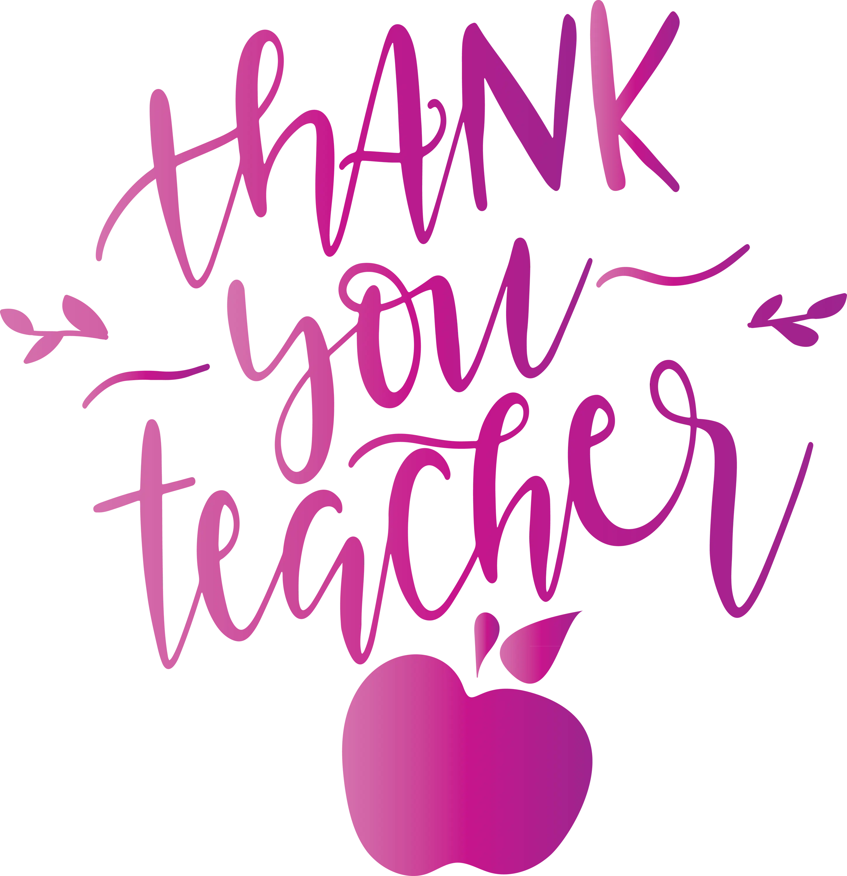 Thank You Teacher Gift Text Design