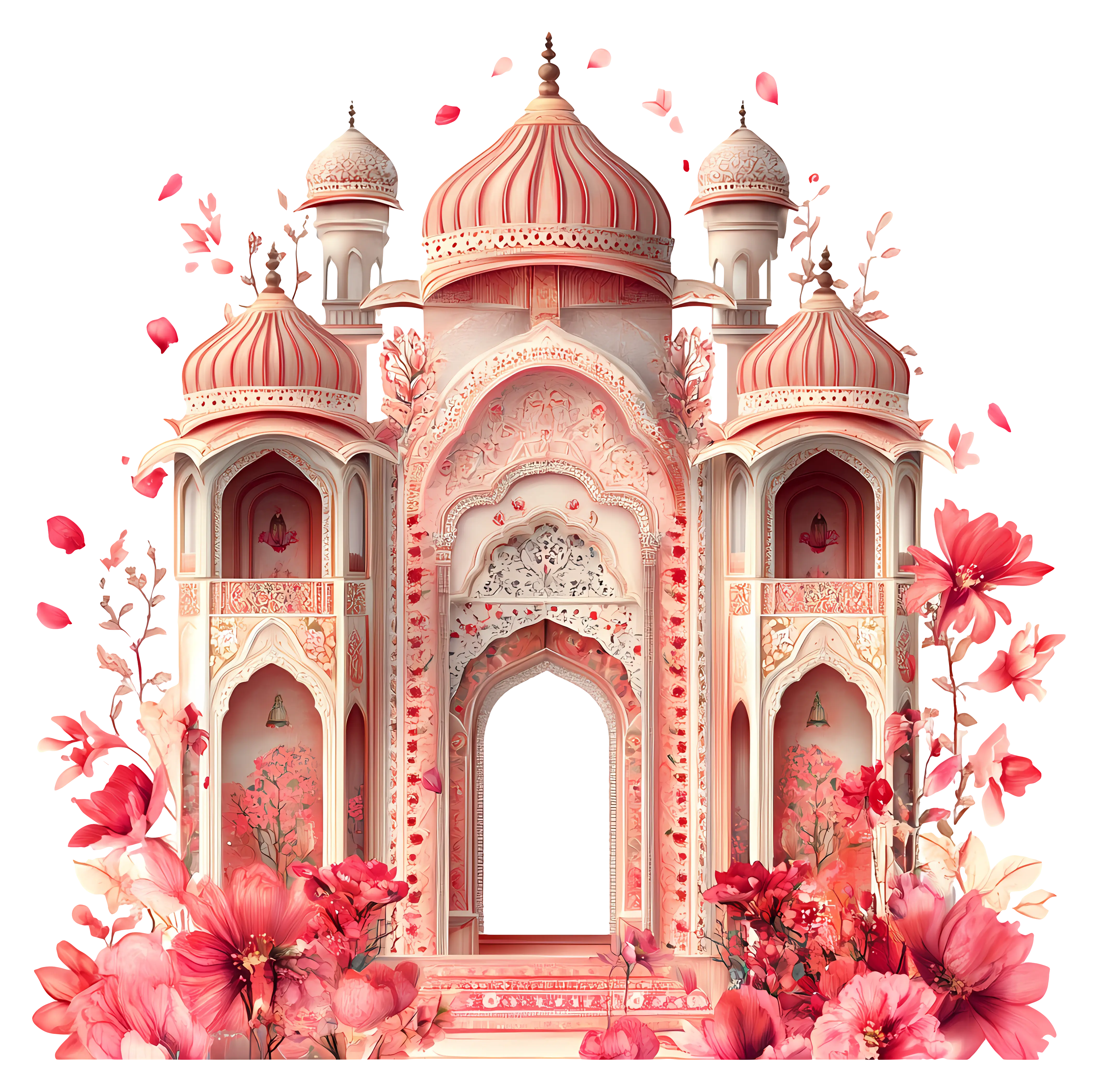 Ornate Building with Floral Elements