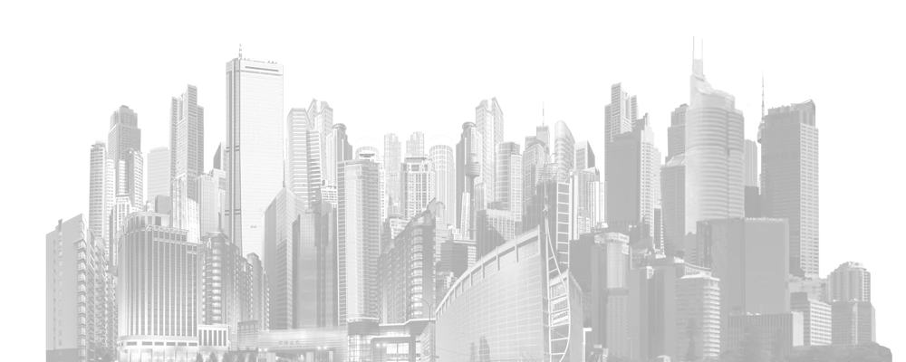 Grey-Toned Modern City Skyline Silhouette