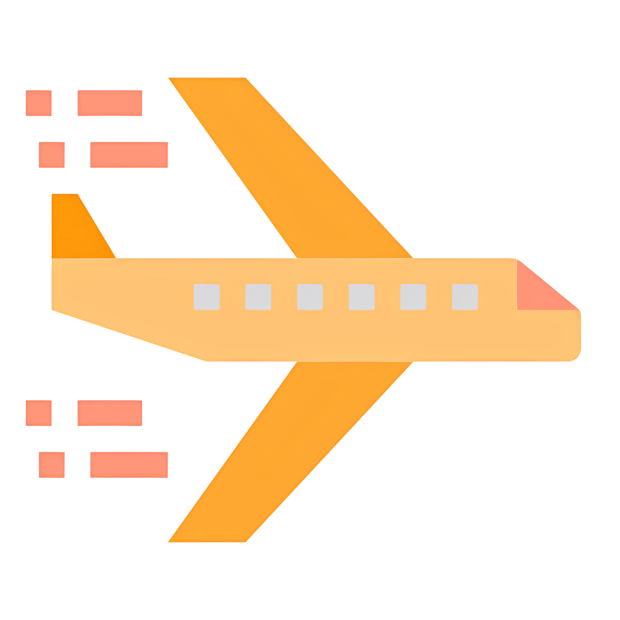 Yellow Airplane Icon in Minimalistic Style