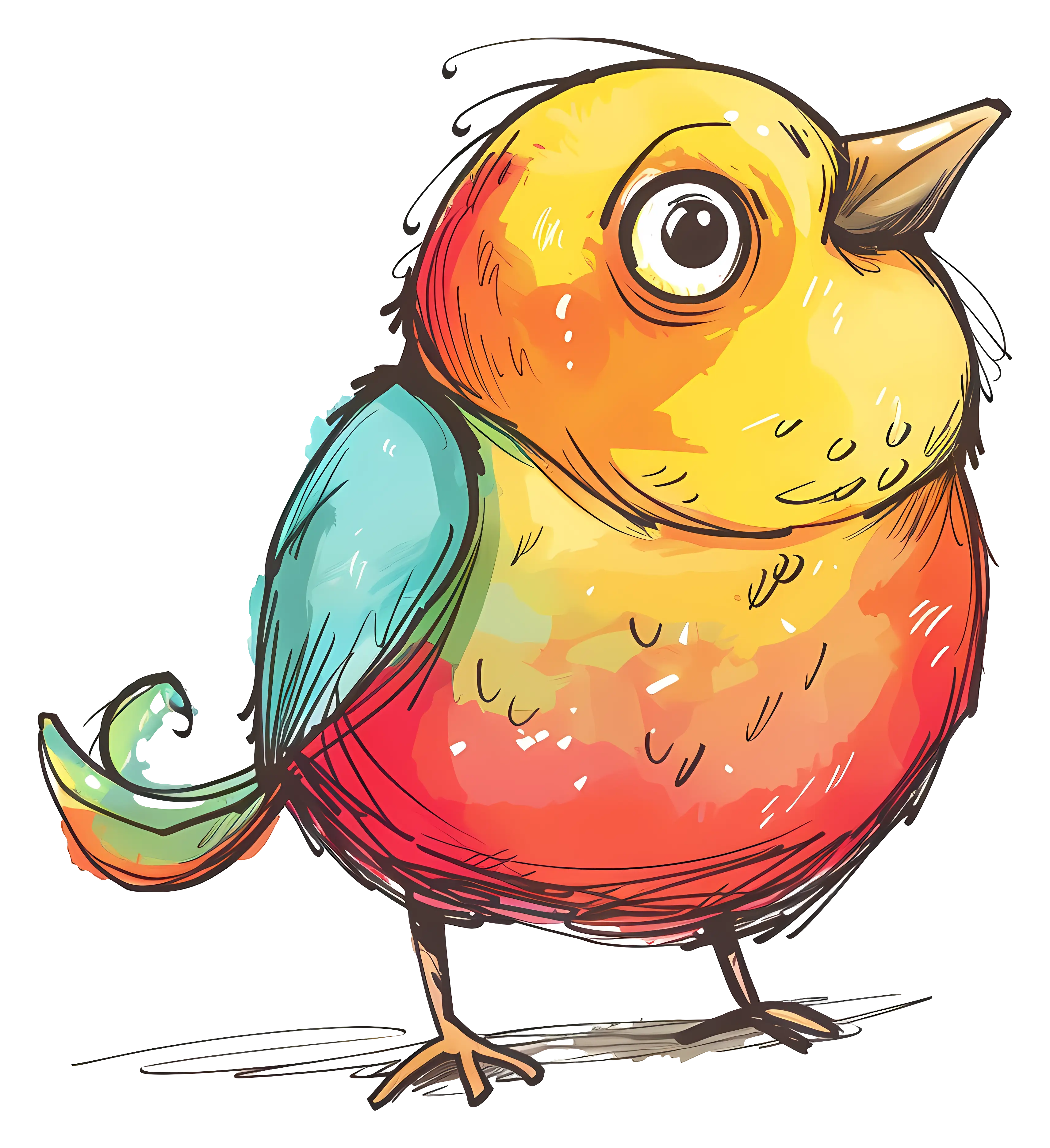 Colorful Cartoon Bird Illustration