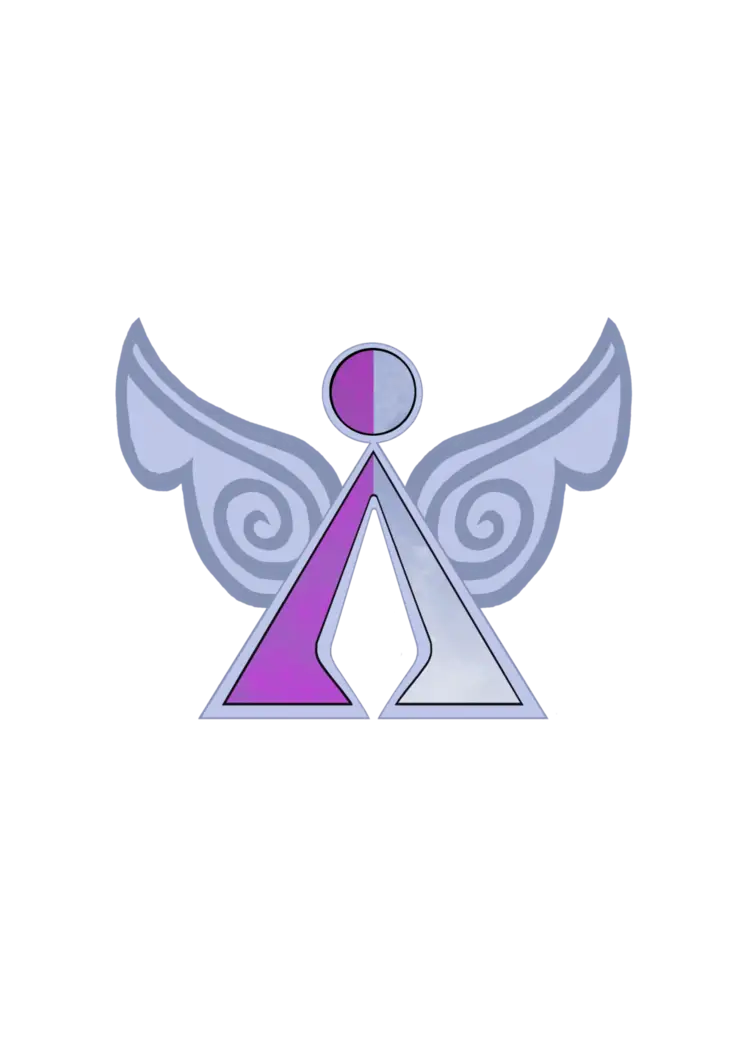 Purple and Blue Angel Symbol