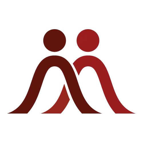 Red and Brown Abstract Human Figures Logo