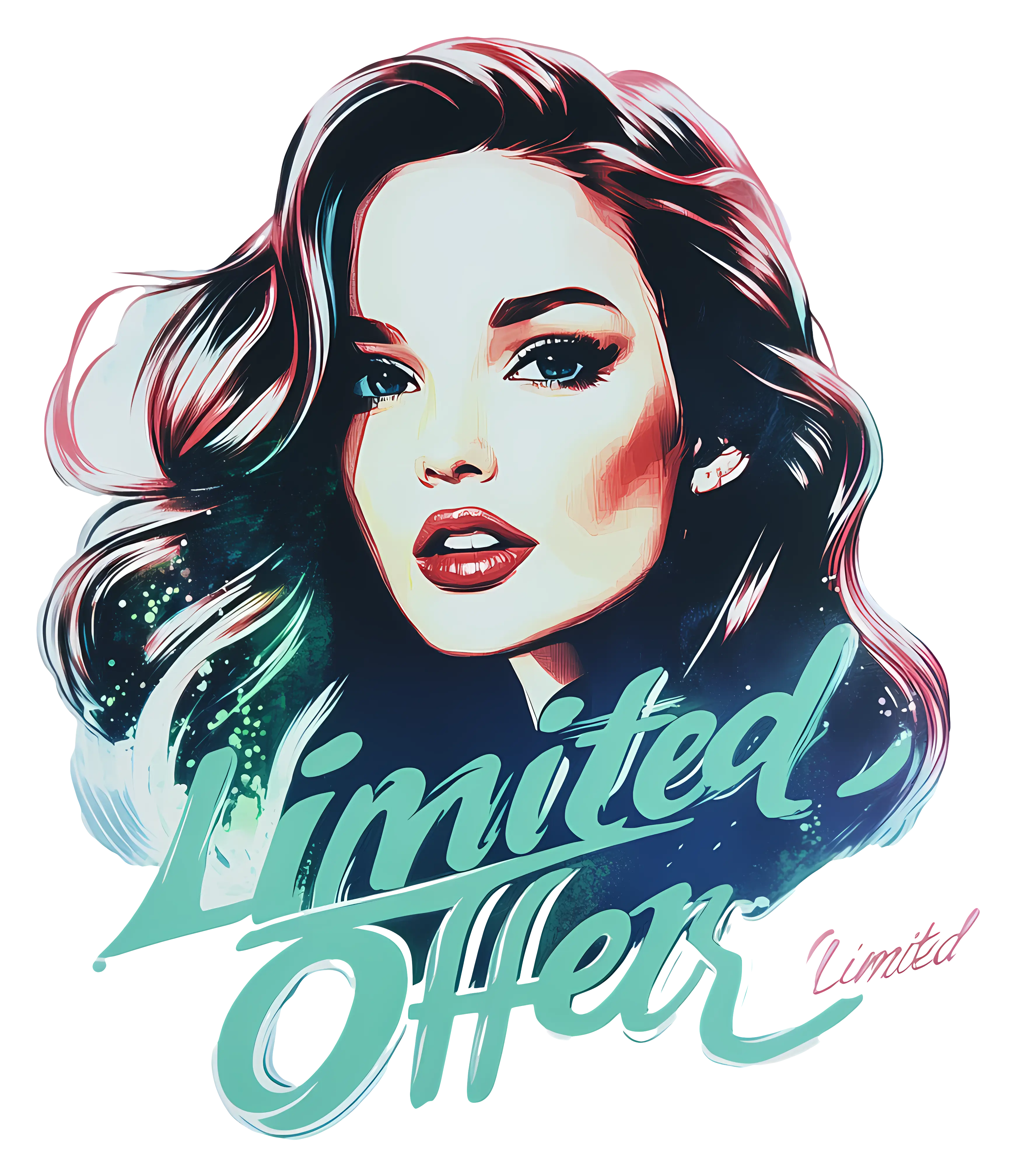 Limited Offer with Artistic Woman Illustration
