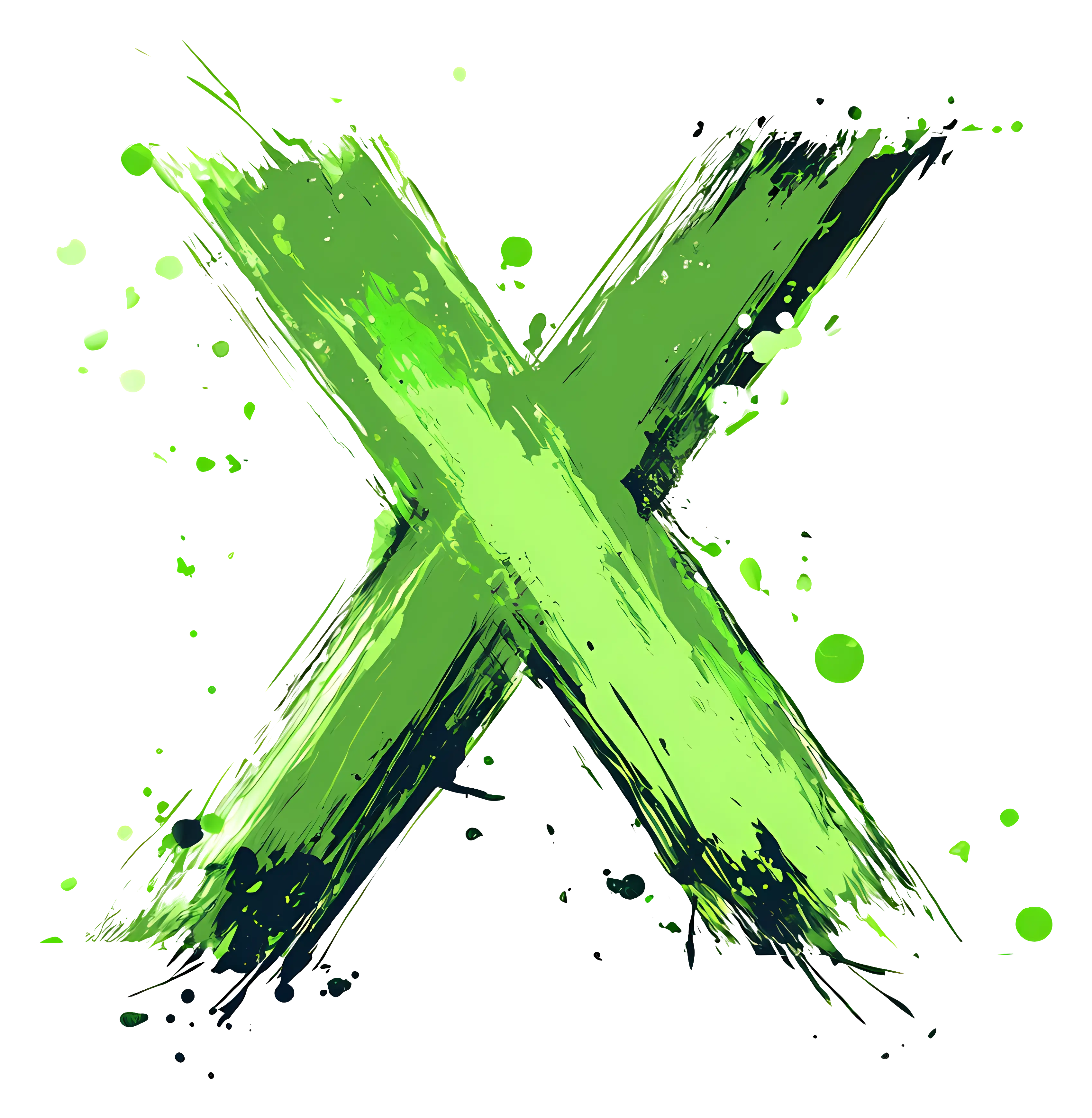 Green X Letter Illustration