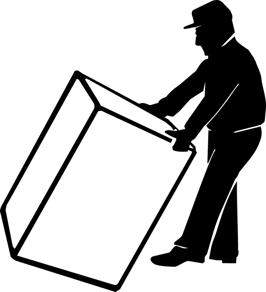 Silhouette of Man Moving a Box