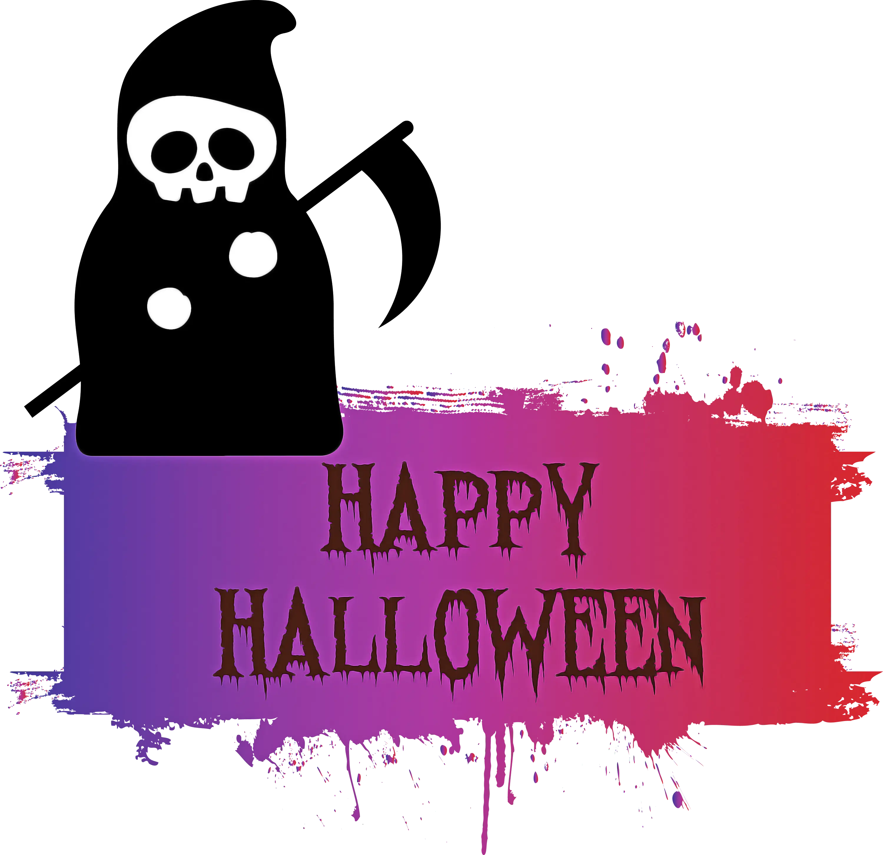Happy Halloween with Grim Reaper Design