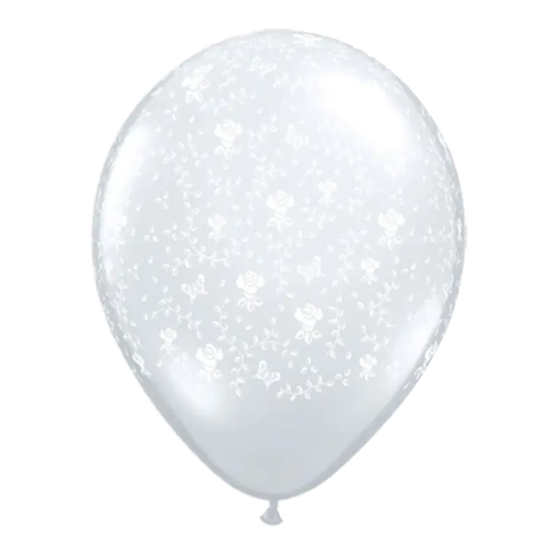 White Decorative Balloon with Floral Pattern