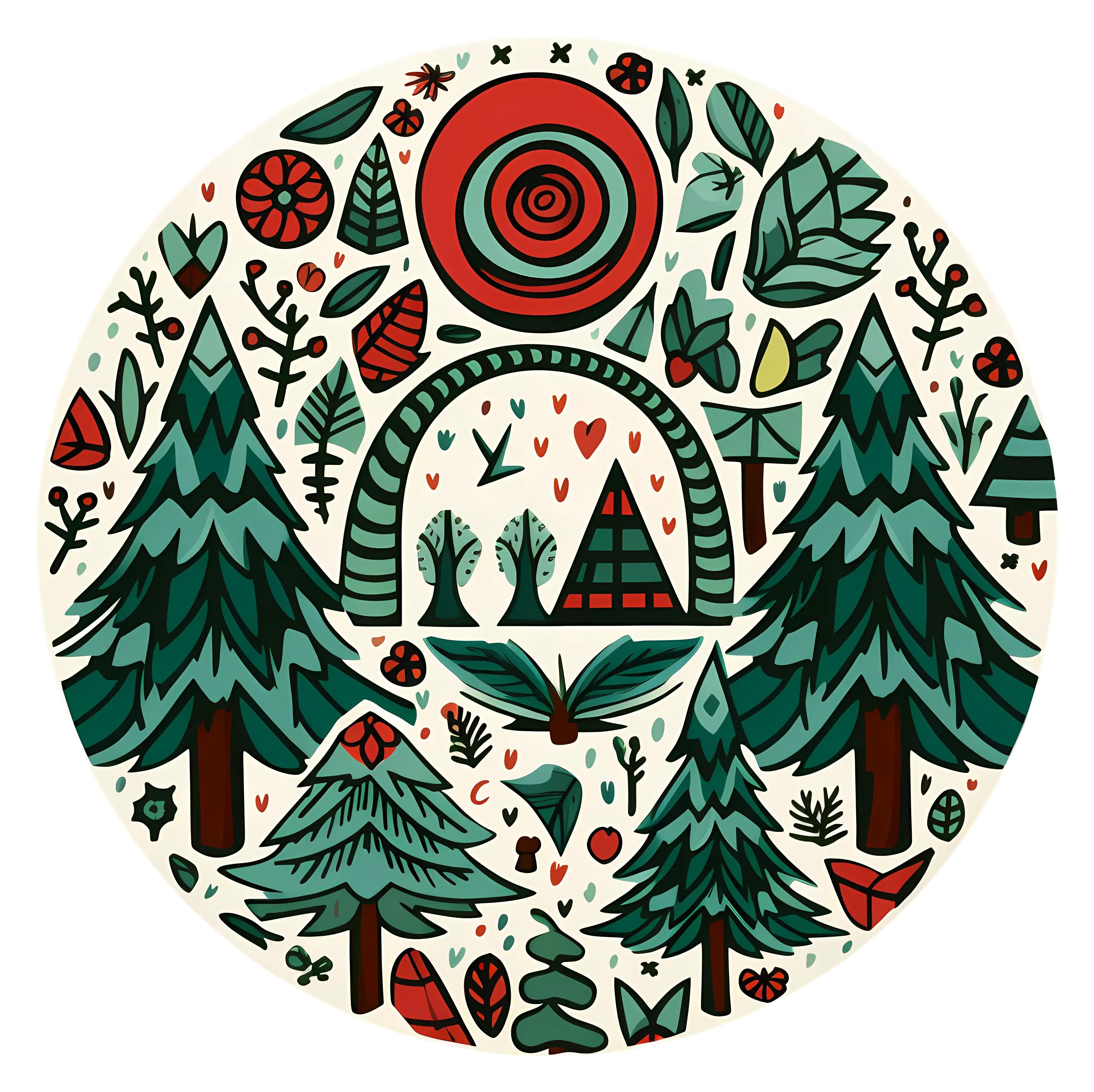 Decorated Forest for Christmas