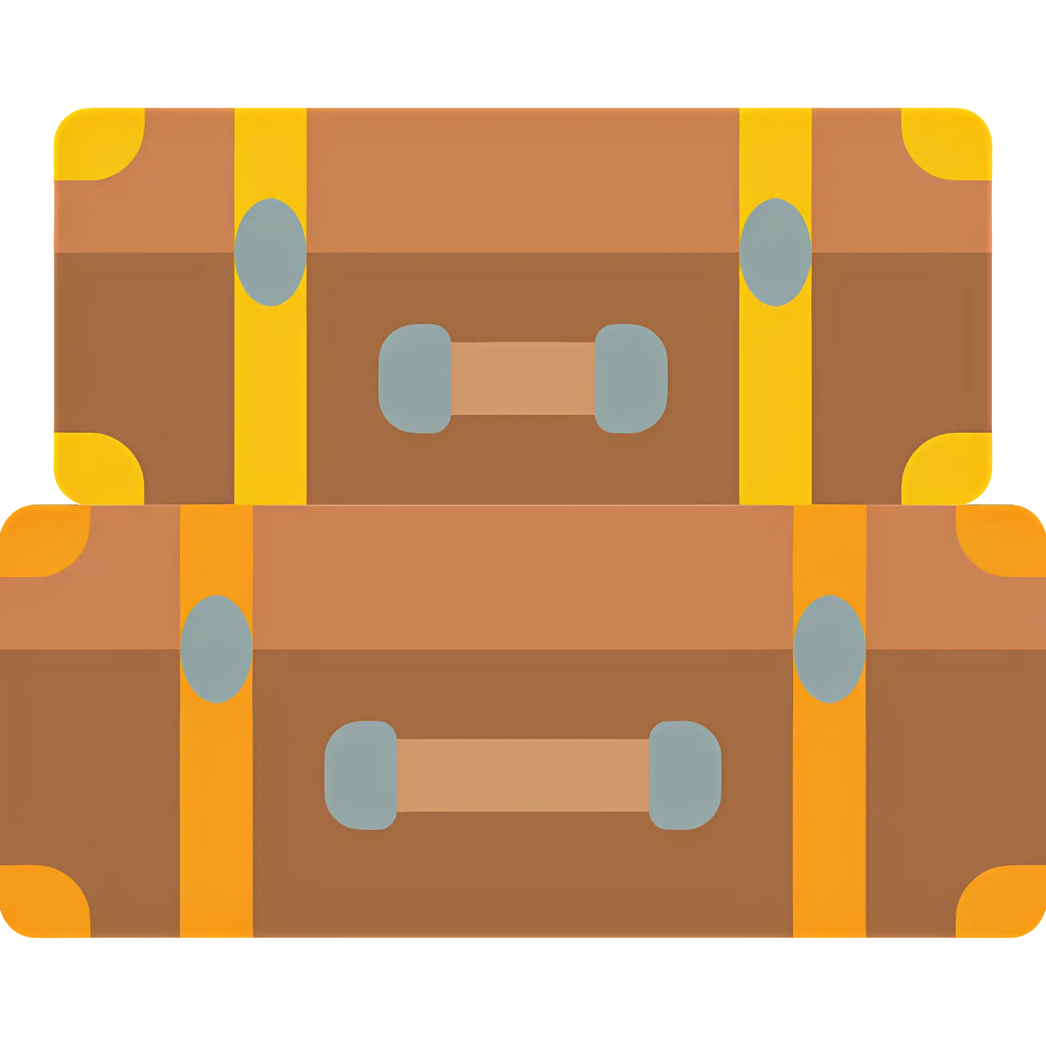 Stacked Brown Suitcases
