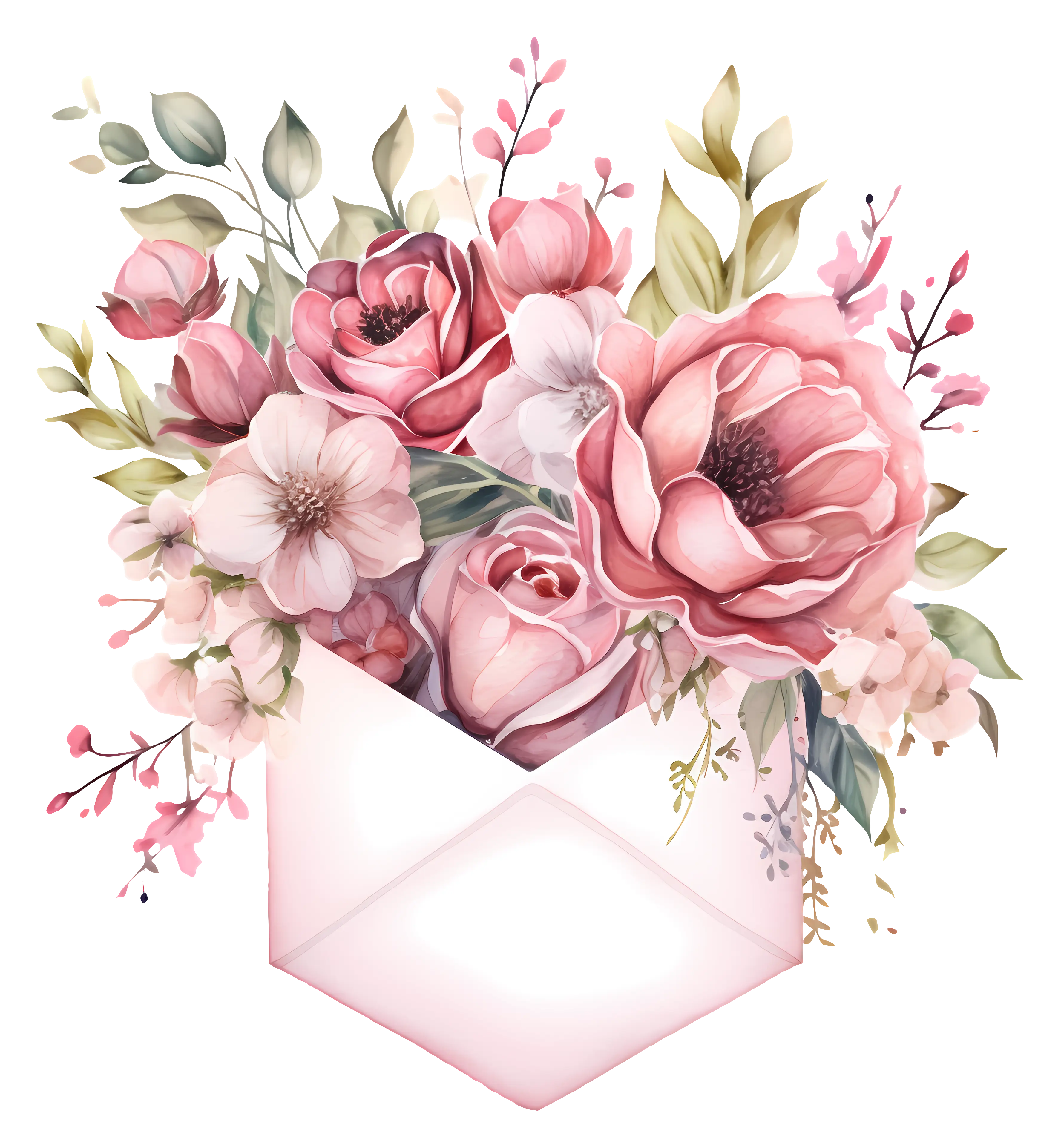 Lovely Flowers in Pink Envelope Design