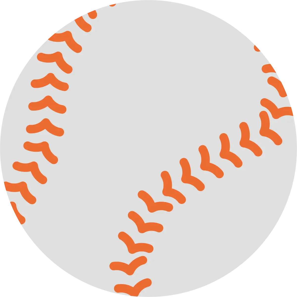 Baseball Illustration with Red Stitching