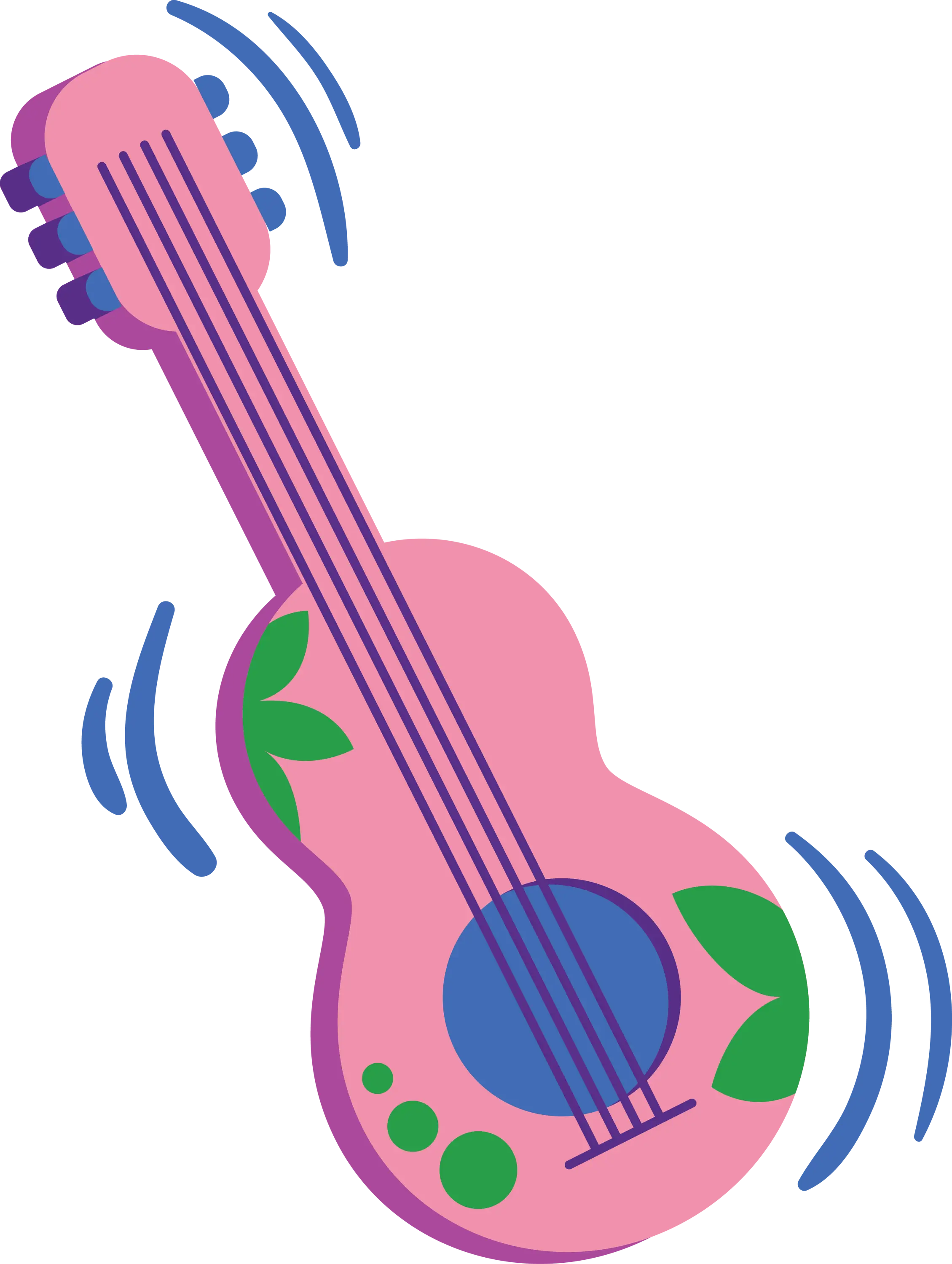Decorative Pink Guitar Illustration