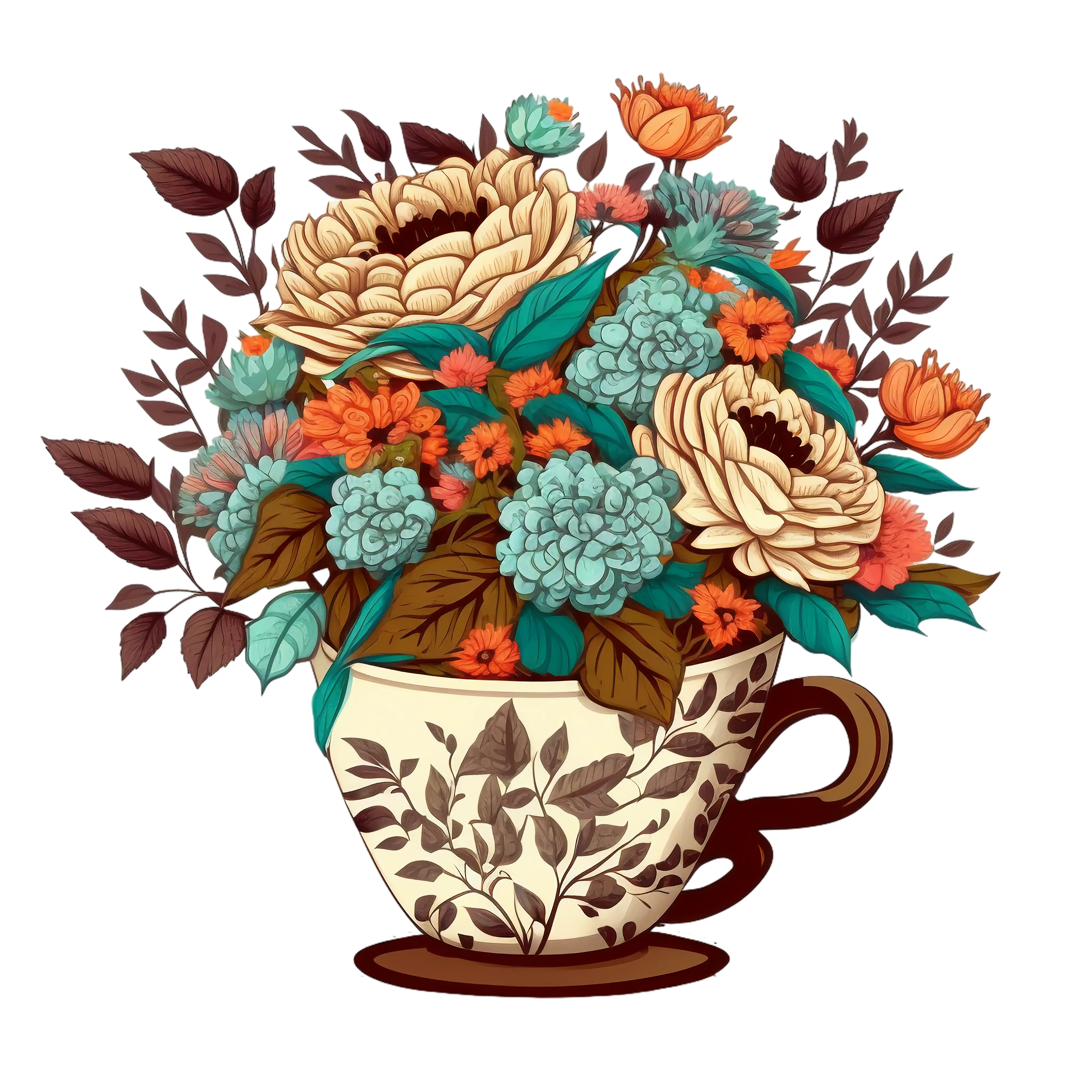 Floral Bouquet in a Cup