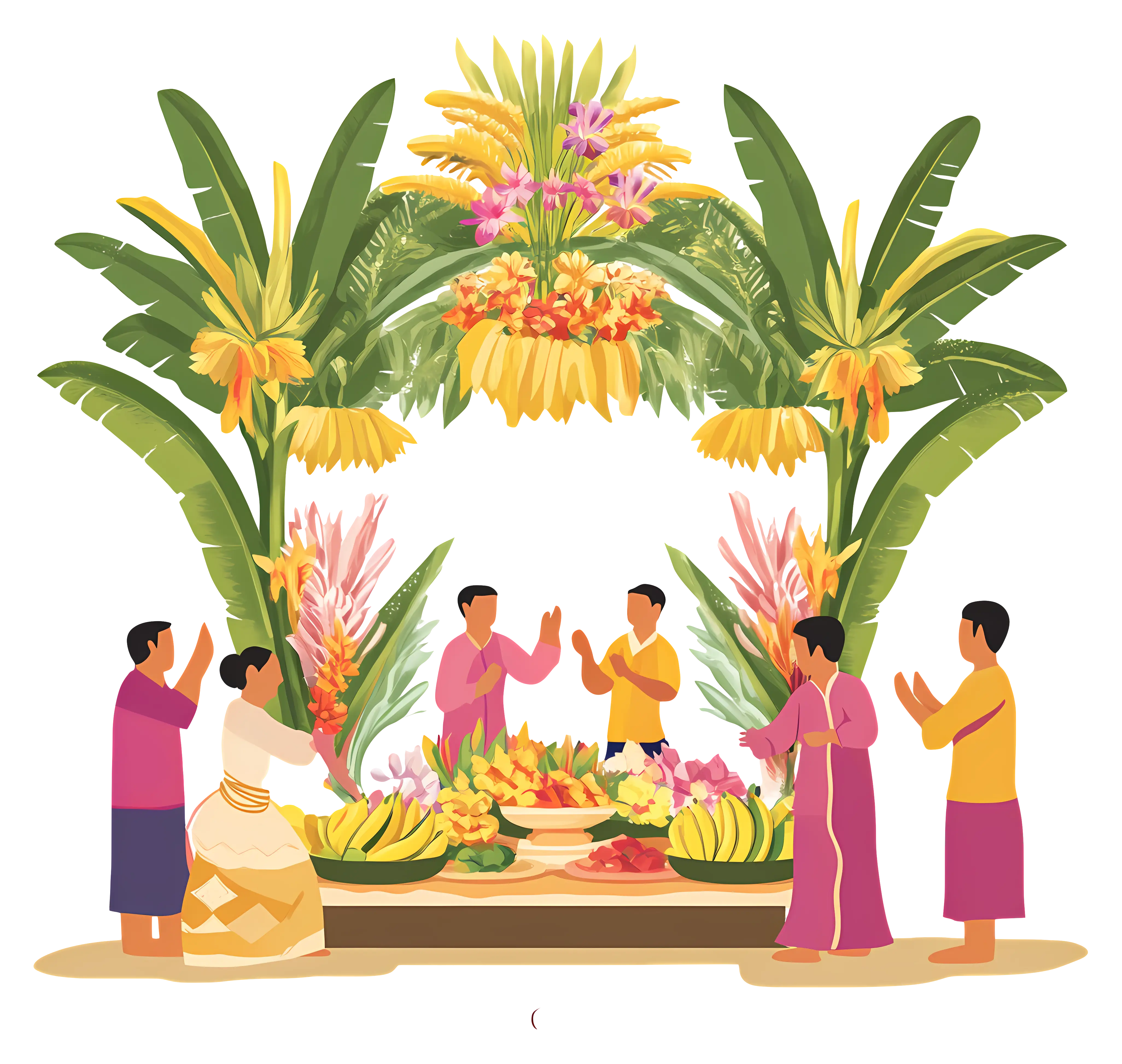 People Praying during Galungan
