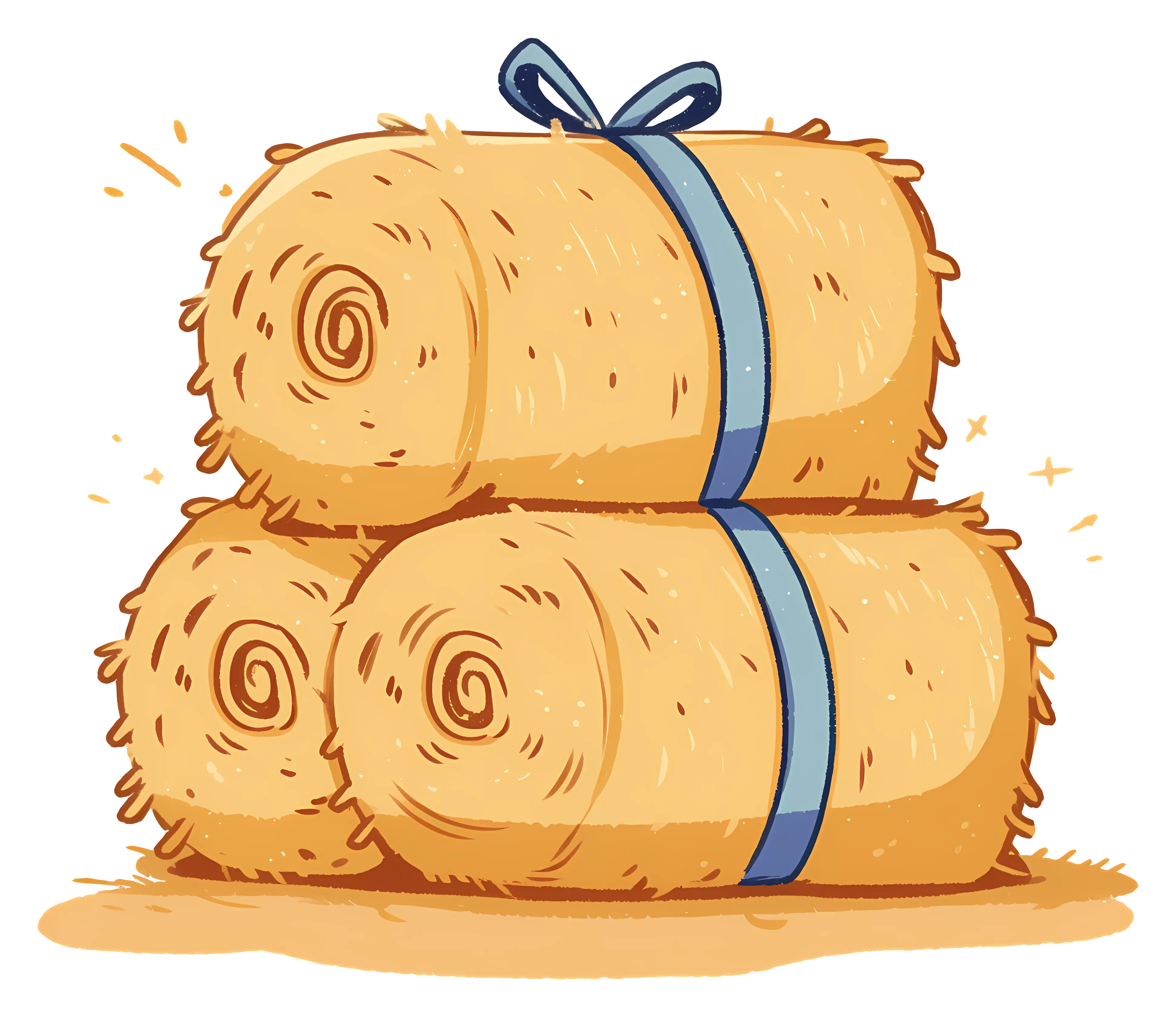 Stacked Hay Bales with Ribbons
