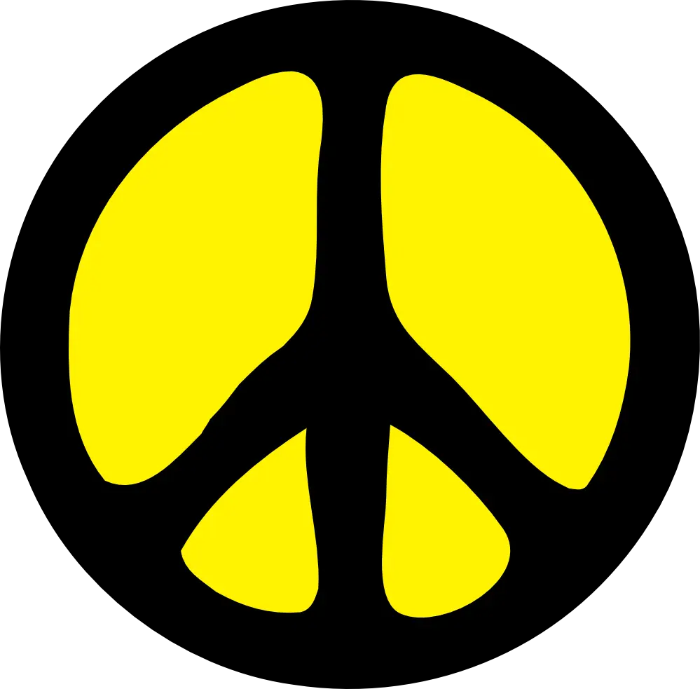 Yellow and Black Peace Symbol