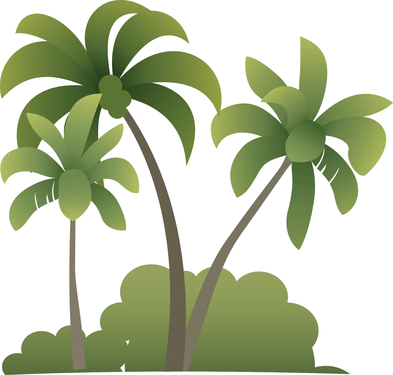 Cluster of Cartoon Palm Trees